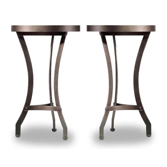 Home Square Armand Martini Table in Light Wood Finish - Set of 2