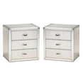 thumbnail image 1 of Home Square Armel Metal 3-Drawer Nightstand Set in Silver (Set of 2), 1 of 10