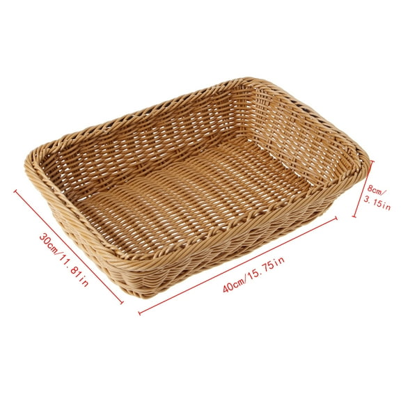 Home Square Artificial Rattan Harden Storage Basket Food Fruit Bins