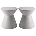 thumbnail image 1 of Home Square Astley 17.5" Modern Sealed Concrete End Table in White - Set of 2, 1 of 3