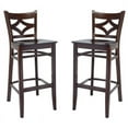 thumbnail image 1 of Home Square Back Bar Stool in Walnut with Wood Seat - Set of 2, 1 of 2