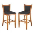 thumbnail image 1 of Home Square Back Counter Stool in Cherry with Upholstered Back - Set of 2, 1 of 2