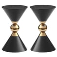 thumbnail image 1 of Home Square Black and Gold Metal Hourglass Shaped End Table - Set of 2, 1 of 4