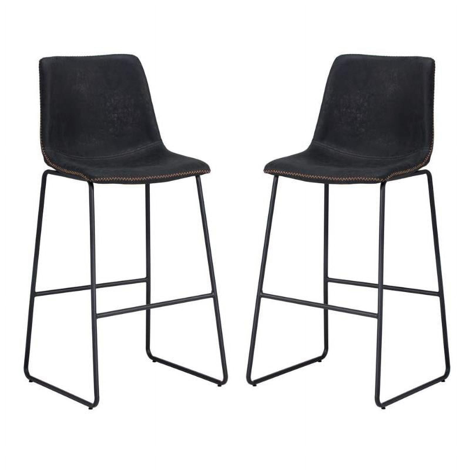 Black leather and wood bar stools sale