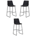 thumbnail image 1 of Home Square Cal 30" Faux Leather and Wood Barstool in Antique Black - Set of 3, 1 of 8