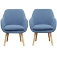 thumbnail image 1 of Home Square Charlotte Sherpa Furniture Accent Chair in Blue - Set of 2, 1 of 11
