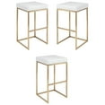thumbnail image 1 of Home Square Chi 29.75" Faux Leather Bar Stool in White and Gold - Set of 3, 1 of 4