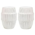 thumbnail image 1 of Home Square Coastal Ceramic Side Table in White Ombre - Set of 2, 1 of 4
