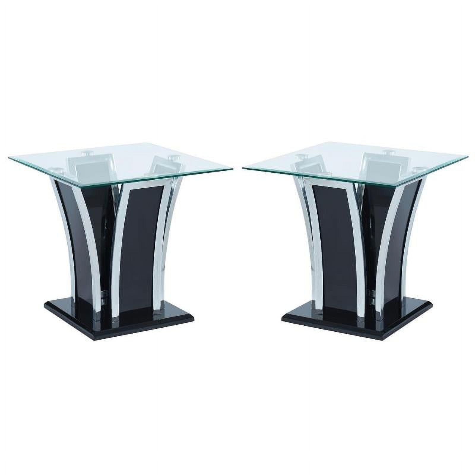 Home Square Lucida 18" Round Shaped Concrete End Table in White - Set