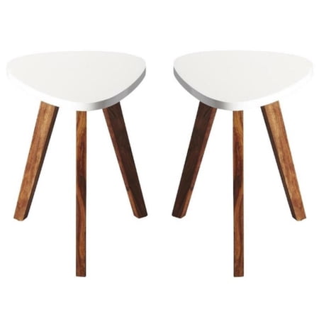 Home Square Contemporary Loft End Table in Multi-Color - Set of 2