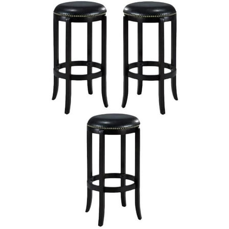 Home Square Cordova 29" Swivel Bar Stool in Black - Set of 3