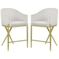 thumbnail image 1 of Home Square Cream Velvet Counter Stool with Gold Metal Legs - Set of 2, 1 of 7