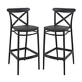 thumbnail image 1 of Home Square Cross Indoor Outdoor Bar Stool in Black - Set of 2, 1 of 7