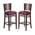 thumbnail image 1 of Home Square Darby 43.5" Bar Stool in Walnut and Burgundy - Set of 2, 1 of 5