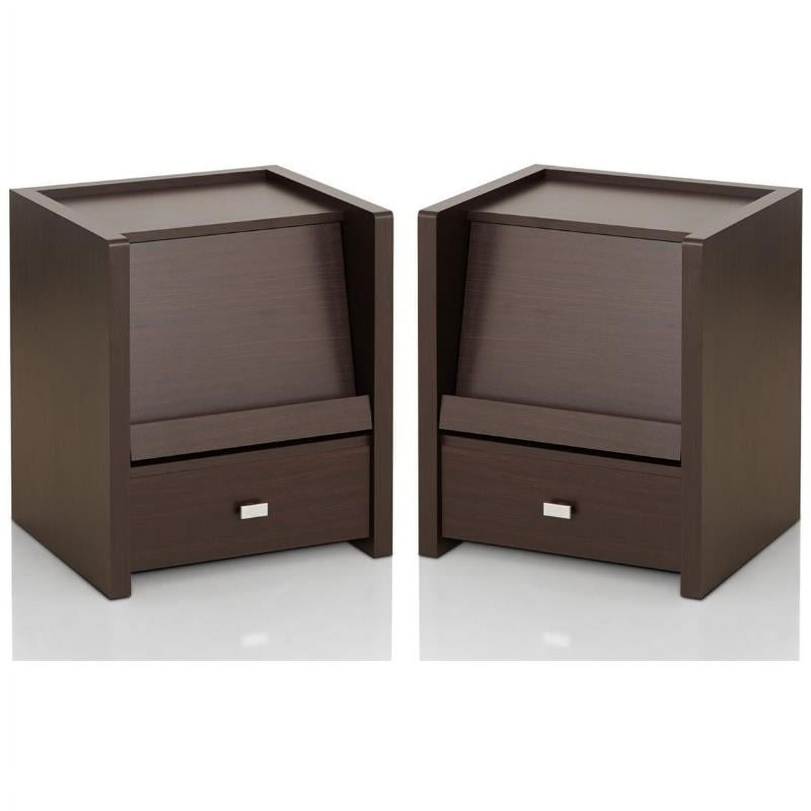 Debrah Table Home Square Debrah Contemporary Wood Open Shelf End Table in Walnut ...