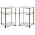 thumbnail image 1 of Home Square Designs2Go Three-Tier End Table in Clear Glass - Set of 2, 1 of 3