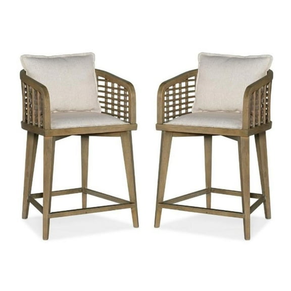 Home Square Dining Room Sundance Barrel Back Counter Stool - Set of 2