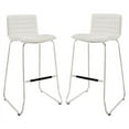 thumbnail image 1 of Home Square Dive 30.5" Stainless Steel Bar Stool in White - Set of 2, 1 of 5