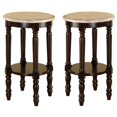 thumbnail image 1 of Home Square Donovan Traditional Wood Round End Table in Dark Cherry - Set of 2, 1 of 4