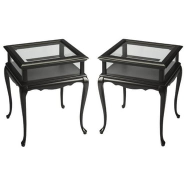 Home Square End Table in Black Licorice - Set of 2