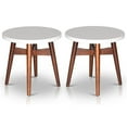 thumbnail image 1 of Home Square End Table in Cherry Base and White Silverstone - Set of 2, 1 of 4