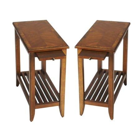 Home Square End Table in Olive Ash Burl - Set of 2