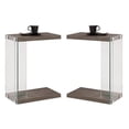 thumbnail image 1 of Home Square End Table in Weathered Gray and Clear - Set of 2, 1 of 3