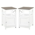 thumbnail image 1 of Home Square End Table with Cabinet in Driftwood Brown and White - Set of 2, 1 of 5