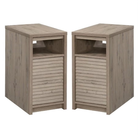 Home Square Engineered Wood End Table in Laurel Oak - Set of 2