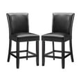 thumbnail image 1 of Home Square Faux Leather Counter Stool in Black - Set of 2, 1 of 8