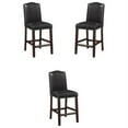 thumbnail image 1 of Home Square Faux Leather Counter Stool in Brown Finish - Set of 3, 1 of 11