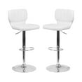 thumbnail image 1 of Home Square Faux Leather Vinyl Upholstery Bar Stool in White - Set of 2, 1 of 5
