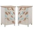 thumbnail image 1 of Home Square Fish Wood Storage Side End Table in Distressed White - Set of 2, 1 of 11