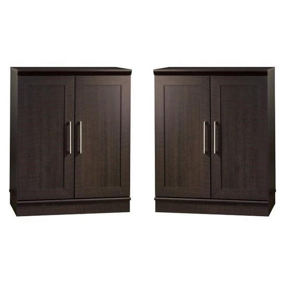 Home Square Furniture 37.38"H Base Cabinet in Dakota Oak - Set of 2