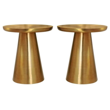 Home Square Furniture Brushed Gold Metal End Table - Set of 2