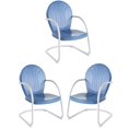thumbnail image 1 of Home Square Griffith 3 Piece Metal Patio Chair Set in Sky Blue, 1 of 7