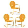 thumbnail image 1 of Home Square Griffith 3 Piece Modern Metal Patio Chair Set in Tangerine, 1 of 7