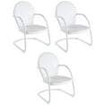 thumbnail image 1 of Home Square Griffith 3 Piece Modern Metal Patio Chair Set in White, 1 of 7