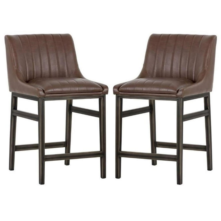 Home Square Halden Modern Counter Stool in Brown/Rustic