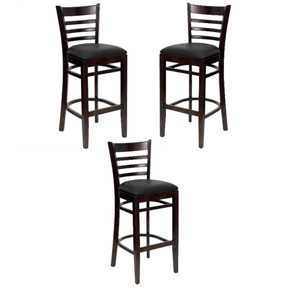 Home Square Hercules 29" School House Metal Bar Stool in Black - Set of 3