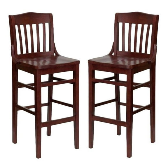 Home Square Hercules Series 30" School House Back Bar Stool - Set of 2