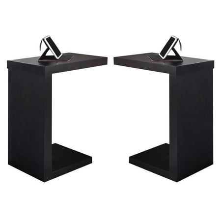 Home Square Hollow-Core Accent Table in Cappuccino - Set of 2