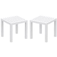 thumbnail image 1 of Home Square 2 Piece Square Resin Patio Side Table Set in White, 1 of 10