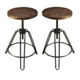 thumbnail image 1 of Home Square Industrial Chic Adjustable Bar Stool in Brown - Set of 2, 1 of 3