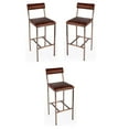 thumbnail image 1 of Home Square Iron and Leather Cushioned Bar Stool - Set of 3, 1 of 9