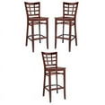 thumbnail image 1 of Home Square Ladderback Bar Stool in Mahogany with Wood Seat - Set of 3, 1 of 2