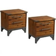 thumbnail image 1 of Home Square Lancaster Acacia Solid Wood Nightstand in Amber Brown is Set of 2, 1 of 5