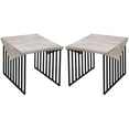 thumbnail image 1 of Home Square Large Wood Top & Metal Base End Table in Natural Gray - Set of 2, 1 of 9