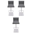 thumbnail image 1 of Home Square Leatherette Padded Barstool with Tubular Support in Gray - Set of 3, 1 of 4