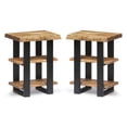 thumbnail image 1 of Home Square Live Edge Wood 2-Shelf End Table in Natural - Set of 2, 1 of 4